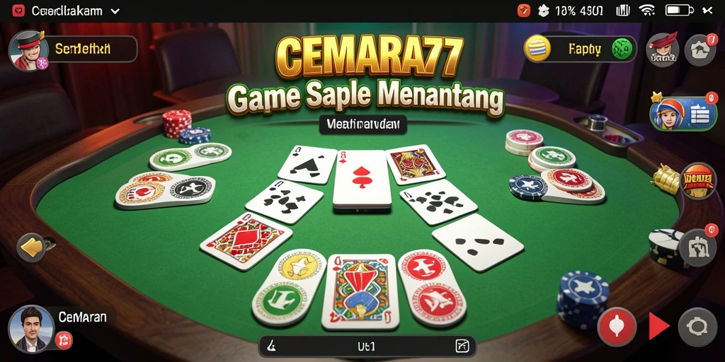 Tampilan gameplay Gaple yang seru di CEMARA77.