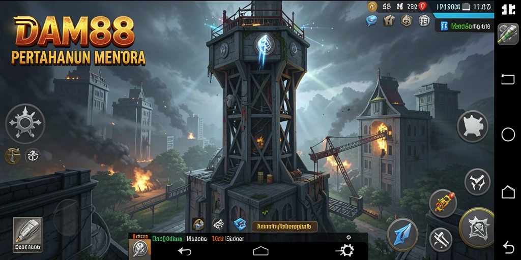 Gameplay menegangkan di Tower Defense DAM88 yang seru.
