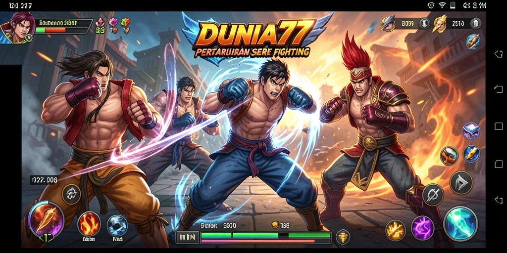 Screenshot DUNIA77 menampilkan aksi pertarungan yang mendebarkan.