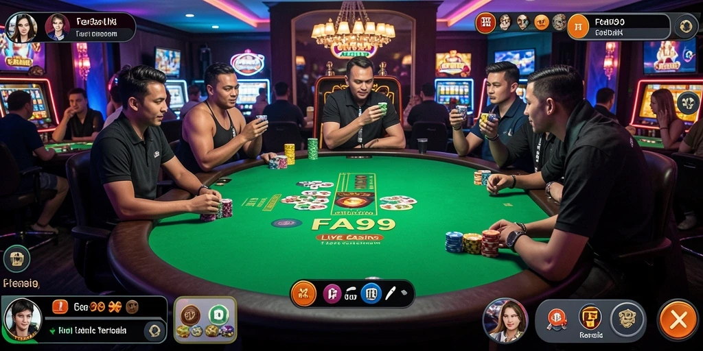 Tampilan gameplay Live Casino yang realistis dan mendebarkan dari FA99.
