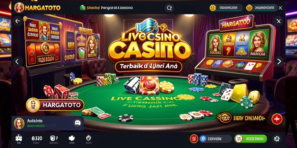 Gameplay HARGATOTO dengan dealer profesional dan suasana kasino real-time.