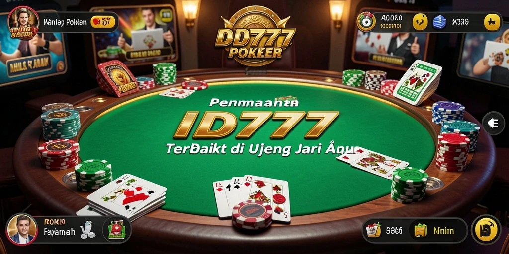 Screenshot utama ID777 memperlihatkan gameplay poker yang seru dan interaktif.