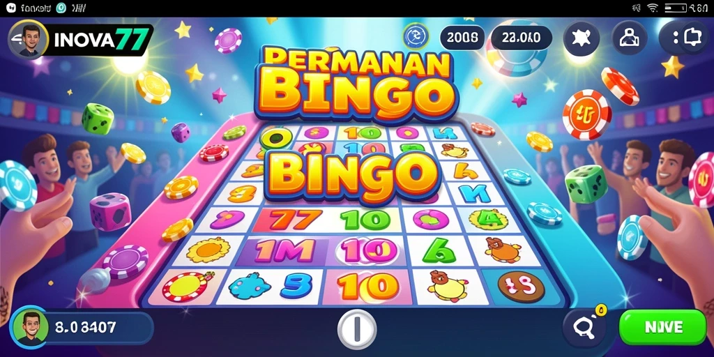 Screenshot utama INOVA77 menampilkan gameplay Bingo yang menarik.