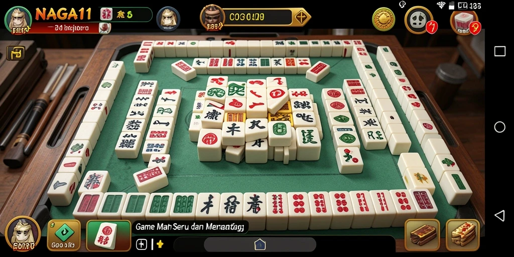 Tampilan gameplay NAGA11 dengan ubin Mahjong yang menarik.