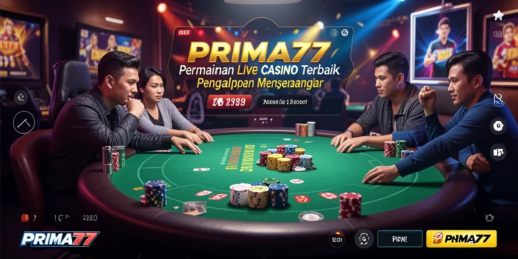 Tampilan gameplay Live Casino yang menarik dan interaktif di PRIMA77.