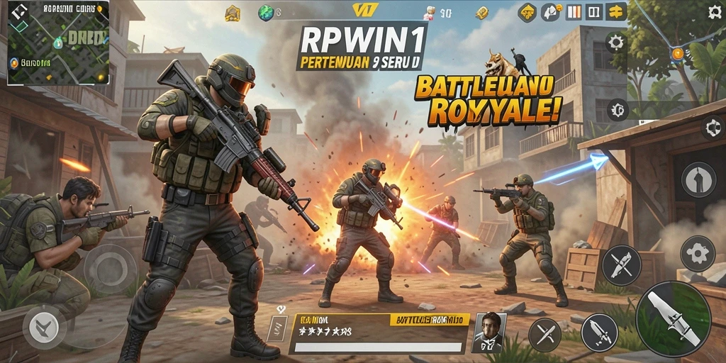 Tampilan seru dari gameplay Battle Royale RPWIN1 yang memukau.